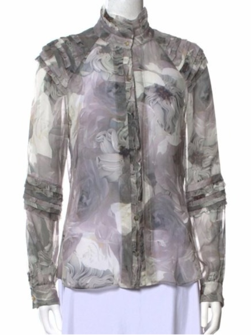 Diane von Furstenberg Silk Pintura Watercolor Silk Blouse - Picture 2 of 14